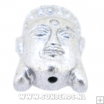 Resin kraal buddha 28mm (zilver)