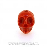 Keramiek kraal skull (rood)