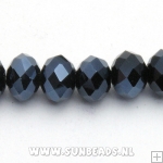 Facet kraal donut 12x8mm (donkerblauw)