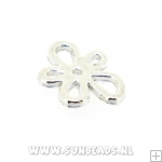 Metalen tussenstuk bloem 13mm (zilver)