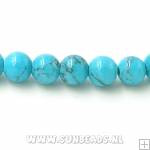 Halfedelsteen rond 4mm (turquoise geaderd)