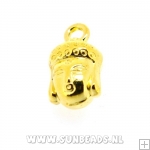 Metalen bedel buddha kop (goud)