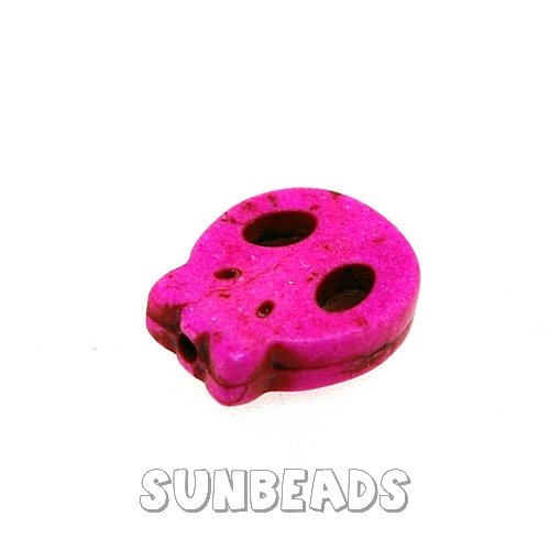 Turquoise kraal skull 14mm (roze) - Klik op de afbeelding om het venster te sluiten