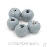 Houten kraal rond 6mm (blauw/grijs)