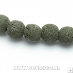 Lava kraal rond 12mm (legergroen)