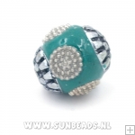 Kashmiri kraal rond (donkergroen)