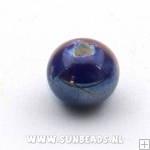 Keramiek kraal rond (donkerblauw)