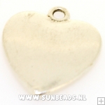 Metalen hanger hart (oud zilver)