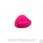 Turquoise kraal hartje 12mm (roze)