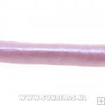 Pu leer stitched cord 5mm 2 mtr (metallic roze)