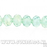 Facet kraal donut 6x4mm (lichtgroen AB)