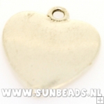 Metalen hanger hart (oud zilver)