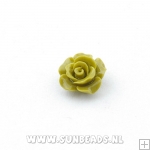 Acryl kraal roosje 12mm olijf