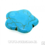 Turquoise kraal bloem 25mm (turquoise)