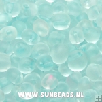 Rocailles 3mm wit frost buitenkant en mint binnenkant