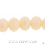 Facet kraal donut 6x4mm (creme met glans)