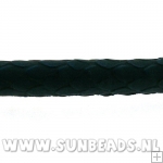 Pu leer stitched cord 5mm 3 mtr (donkerblauw snake)