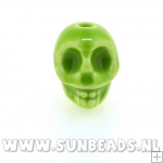 Keramiek kraal skull (groen)