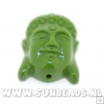 Resin kraal buddha 24mm (legergroen)