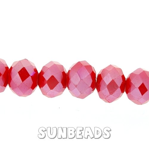 Facet kraal donut 6x4mm (rood AB) - Klik op de afbeelding om het venster te sluiten