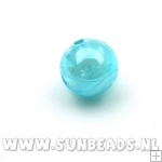 Glaskraal swirl rond 14mm (lichtblauw)