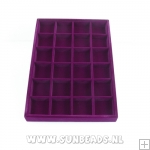Kralensorteerdoos, 24 vakjes, velours, donkerblauw Kralensorteerdoos, 24 vakjes, velours, donkerblauw