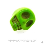 Turquoise kraal skull 12mm (groen)