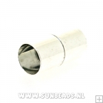 Magneetslot 15x8mm tbv rond leer 7mm (zilver)