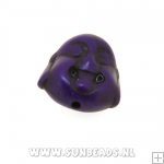 Turquoise kraal buddha 15mm (paars)