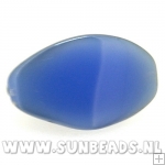 Glaskraal langwerpig 20x12mm luster (kobaltblauw)
