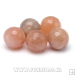 Halfedelsteen Sunstone rond facet 10mm AA quality