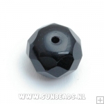 Facet kraal donut 16x12mm (zwart)