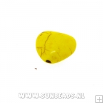 Turquoise kraal hartje 12mm (geel)