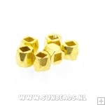 Metalen kraal vierkant 3mm facet (goud)