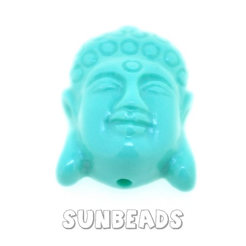 Resin kraal buddha 24mm (mint) - Klik op de afbeelding om het venster te sluiten