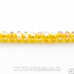 Facet kraal donut 6x4mm (peache AB)