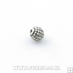 Metalen kraal bewerkt 8mm (antique zilver)