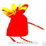 Cadeautasje, bloem, rood/geel