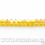 Facet kraal donut 6x4mm (peache AB)