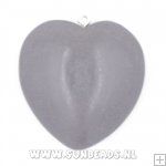 Houten hanger hart 40mm (blauw/grijs)
