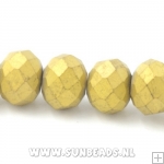 Facet kraal donut 6x4mm (mat goud)