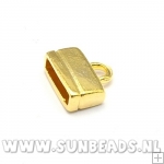 Leerkapje 12x6mm tbv plat leer 8mm (goud)