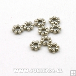 Metalen spacer bloem (antique zilver)