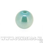 Glaskraal rond 4mm luster (groen/blauw)