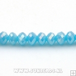 Facet kraal donut 8x6mm (lichtblauw AB)