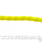 Gevlochten pu leer rond neon (5 mtr.)