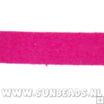 Suede veter plat 10mm (fuchsia)