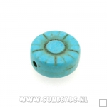 Turquoise kraal bloem 12mm (turquoise)