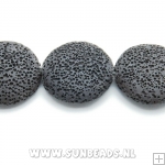 Lava kraal rond 25mm (zwart)