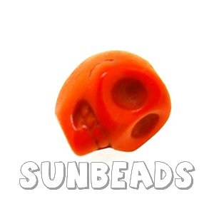 Turquoise kraal skull 10mm (oranje) - Klik op de afbeelding om het venster te sluiten